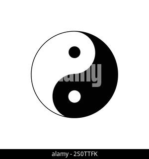 Icona del simbolo Yin Yang Vector.Vector Illustrazione Vettoriale