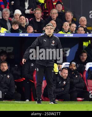 Il manager del Southampton Ivan Juric durante la partita di Premier League al Selhurst Park di Londra. Data foto: Domenica 29 dicembre 2024. Foto Stock