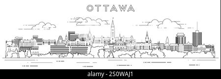 Illustrazione vettoriale di Ottawa City scape Illustrazione Vettoriale