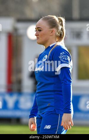 Briton Ferry, Galles. 29 dicembre 2024. Lily Billingham di Cardiff City Women durante il Genero Adran Premier match tra Briton Ferry Llansawel Women e Cardiff City Women a Old Road a Briton Ferry, Galles, Regno Unito, il 29 dicembre 2024. Crediti: Duncan Thomas/Majestic Media/Alamy Live News. Foto Stock