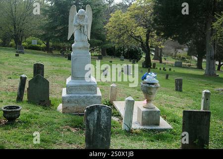 Lynchburg, Virginia, Stati Uniti. Antiche lapidi al Cimitero della città Vecchia. Foto Stock