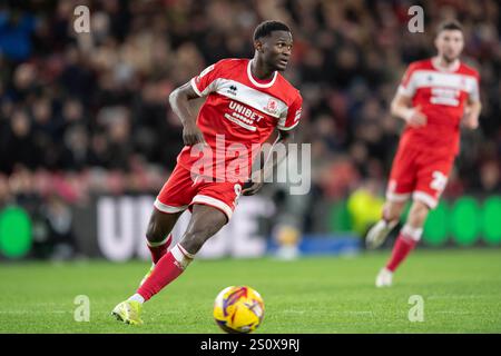 Emmanuel latte Lath di Middlesbrough durante la partita del Campionato Sky Bet tra Middlesbrough e Burnley al Riverside Stadium di Middlesbrough domenica 29 dicembre 2024. (Foto: Trevor Wilkinson | mi News) crediti: MI News & Sport /Alamy Live News Foto Stock