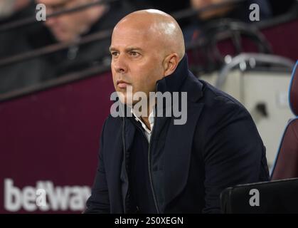 Londra, Regno Unito. 29 dicembre 2024. West Ham vs Liverpool - Premier League - London Stadium. Liverpool Manager Arne slot. Crediti immagine: Mark Pain / Alamy Live News Foto Stock