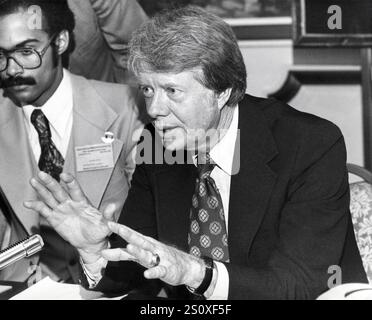 Il governatore Jimmy Carter (Democratico della Georgia), candidato per la nomina del Partito Democratico del 1976 a Presidente degli Stati Uniti, appare ad un evento a Washington, DC il 7 maggio 1976. Credito: Arnie Sachs/CNP/Sipa USA Credit: SIPA USA/Alamy Live News Foto Stock