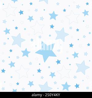 stelle blu casuali design a motivo continuo, sfondo astratto a stelle Illustrazione Vettoriale