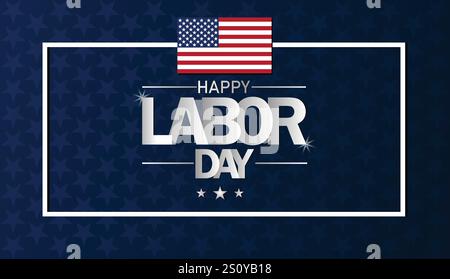 Carta da parati per il happy Labor Day con forme e tipografia, striscioni, cartoline, poster, modello. Festa del lavoro, sfondo moderno Illustrazione Vettoriale