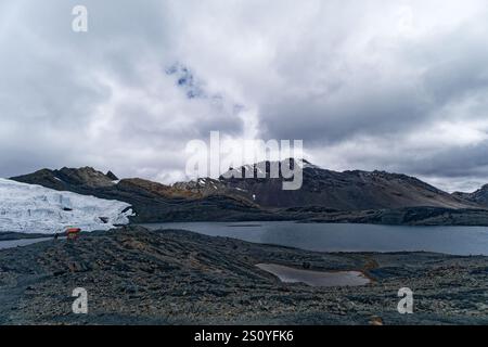 Veloce ghiacciaio dissappearin delle Ande Foto Stock