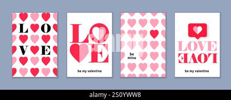 Love Copertine, Be My Valentine, set di tipografia creativa. Concetto di poster di buon San Valentino - Love font, be my Love, be my Valentine. Vettore Illustrazione Vettoriale