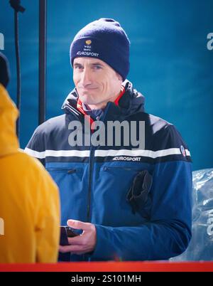 Martin Schmitt esperto di Eurosport TV al 73. Four Hills Tournament Ski Jumping il 28 dicembre 2024 alla Schattenbergschanze ORLEN Arena di Oberstdorf, Baviera, Germania, fotografo: Peter Schatz Foto Stock