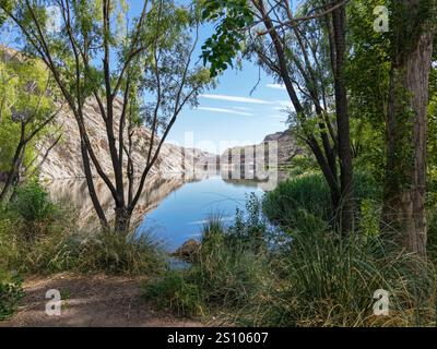 Atuel Canyon a San Rafael, Mendoza, Argentina. Fiume Atuel. Foto Stock