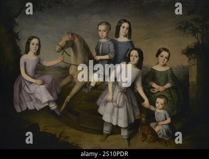 Jose Roldan Martinez (1808-1871). Pittore spagnolo. I figli della famiglia Lara, 1832 anni. Olio su tela, 175,5 x 247,5 cm. Museo del Prado. Madrid. Spagna. Foto Stock