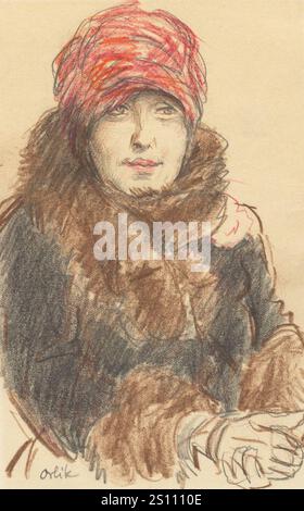 Emil Orlik (ceco, 1870-1932) - donna in cappello e cappotto Foto Stock