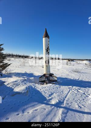 Razzo alla gamma di razzo smantellata a Churchill, Manitoba, Canada Foto Stock