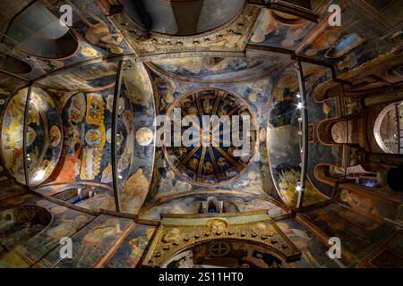 Affreschi bizantini nel soffitto della Chiesa di Chora o il Museo Kariye, Istanbul, Turchia Foto Stock