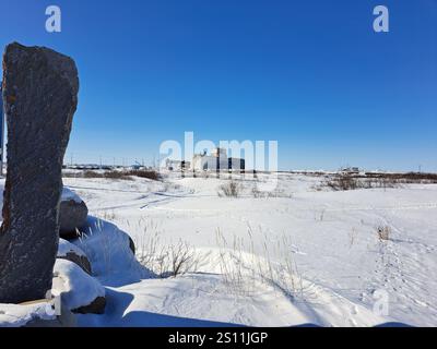 Porto di Churchill da Kelsey Boulevard a Churchill, Manitoba, Canada Foto Stock