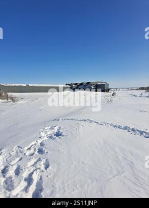 Lanciarazzi Black Brant presso la gamma di razzi smantellati a Churchill, Manitoba, Canada Foto Stock