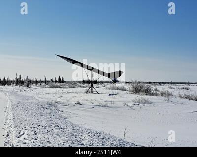 Razzo alla gamma di razzo smantellata a Churchill, Manitoba, Canada Foto Stock