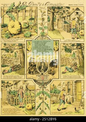 Favole de la Fontaine - Epinal - le Gland et la citrouille. Foto Stock
