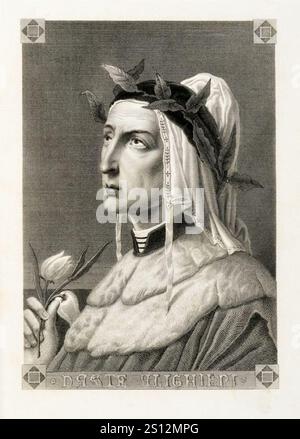 Federico Faruffini - Ritratto di Dante Alighieri. Foto Stock