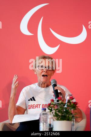 Foto del file del 28/08/24 dello Chef de Mission for Paralympics GB, Penny Briscoe, che è stato nominato CBE (Comandante dell'ordine dell'Impero britannico) nella lista New Year Honours, per i servizi allo Sport Paralimpico. Data di pubblicazione: Lunedì 30 dicembre 2024. Foto Stock