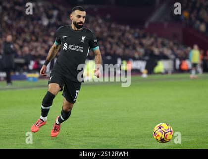 Londra, Regno Unito. 29 dicembre 2024. Mohamed Salah del Liverpool durante la partita di Premier League al London Stadium di Londra. Il credito per immagini dovrebbe essere: Paul Terry/Sportimage Credit: Sportimage Ltd/Alamy Live News Foto Stock