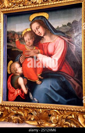 La Madonna con bambino e San Giovanni Battista a Palazzo Medici Riccardi a Firenze Foto Stock