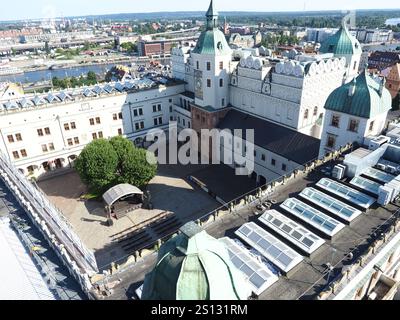 Vista panoramica del Castello dei Duchi di Pomerania (Castello Ducale di Szczecin), Szczecin Polonia Foto Stock