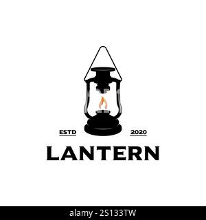 Ispirazione per il design con logo Lantern Vintage Illustrazione Vettoriale