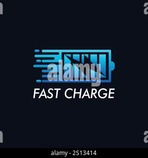 Icona logo Fast Charge Design Vector Illustrazione Vettoriale