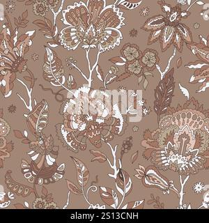 Mousse di mocha con motivo a foglia astratta Illustrazione Vettoriale