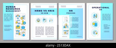 Modello di brochure blu sulla gestione delle risorse umane Illustrazione Vettoriale