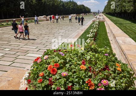 Memoriale del mausoleo Ataturk ad Ankara. Giardini di Lions Road. Turchia Foto Stock