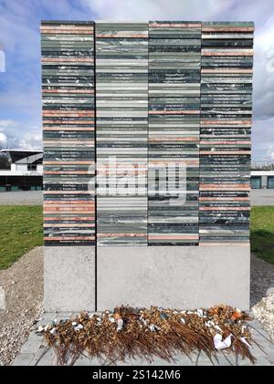 monumento dei nomi, memoriale di guerra che commemora le vittime della seconda guerra mondiale ad Anversa, Belgio, Fiandre, Anversa Foto Stock