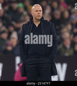 Londra, Regno Unito. 29 dicembre 2024. West Ham vs Liverpool - Premier League - London Stadium. Liverpool Manager Arne slot. Crediti immagine: Mark Pain / Alamy Live News Foto Stock