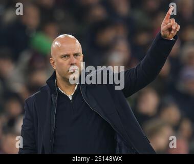Londra, Regno Unito. 29 dicembre 2024. West Ham vs Liverpool - Premier League - London Stadium. Liverpool Manager Arne slot. Crediti immagine: Mark Pain / Alamy Live News Foto Stock