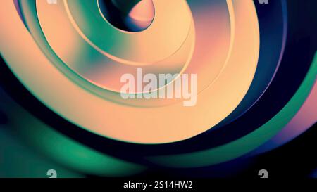 Esplorando i motivi vorticosi astratti composti in colori morbidi e sognanti intorno a noi. Design Foto Stock