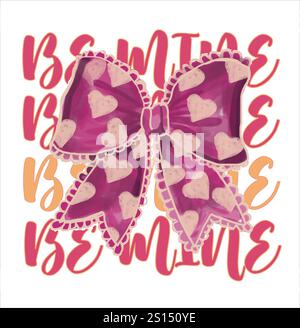 Il giorno di San Valentino ama i design delle t-shirt, il design valentine, il design arcobaleno/cuore, le illustrazioni ad acquerello Love Heart Illustrazione Vettoriale