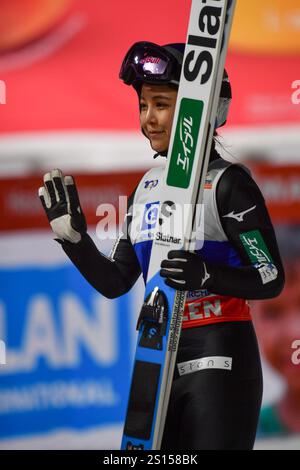 Garmisch Partenkirchen, Germania. 31 dicembre 2024. GARMISCH-PARTENKIRCHEN, GERMANIA - DICEMBRE 31: Sara Takanashi del Giappone durante la Coppa del mondo di salto femminile FIS - HS142 delle due notti del tour 24/25 del 31 dicembre 2024 a Garmisch-Partenkirchen, Germania.241231 SEPA 24 231 - 20241231 PD3447 credito: APA-PictureDesk/Alamy Live News Foto Stock