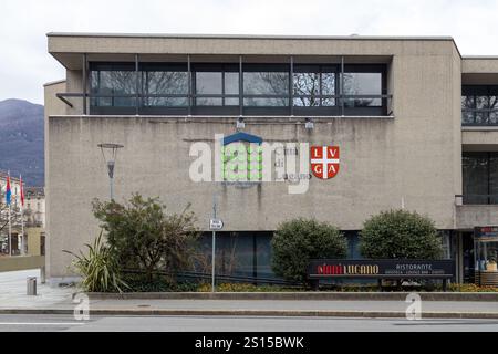 Lugano, Svizzera - 23 dicembre 2024: Palazzo dei Congressi Lugano (Palazzo dei Congressi) Foto Stock