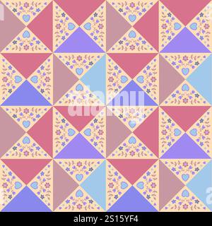 Stile patchwork senza cuciture con elementi disegnati a mano Foto Stock