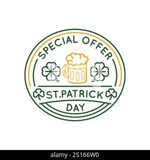 Icona offerta speciale Simple Logo con birra Illustrazione Vettoriale