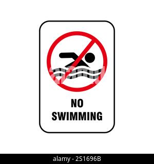 illustrazione del cartello divieto di nuoto Illustrazione Vettoriale