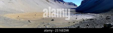 Il lago più salato della terra è Don Juan Pond, Wright Valley, McMurdo Dry Valleys, Antartide. Foto Stock