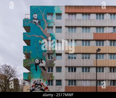 Parigi, Francia: Street art nel 13° arrondissement Foto Stock