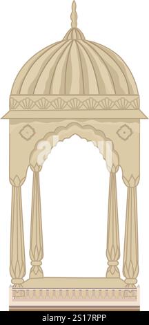 Bordo digitale per stampa tessile grafica illustrata manualmente, design tessile digitale, arte Mughal Illustrazione Vettoriale