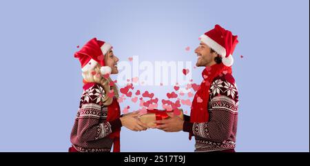 Coppia che condivide un momento di amore festeggiando San Valentino insieme Foto Stock