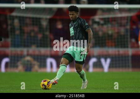 Il Rhian Brewster dello Sheffield United durante la partita del Campionato Sky Bet tra Sunderland e Sheffield United allo Stadium of Light di Sunderland, mercoledì 1 gennaio 2025. (Foto: Michael driver | mi News) crediti: MI News & Sport /Alamy Live News Foto Stock