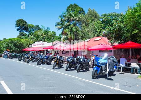 Esterno del Mount Glorious Café, vicino a Brisbane, un luogo popolare tra i motociclisti, Queensland, QLD, Australia Foto Stock