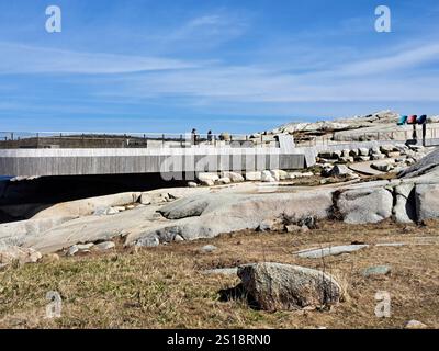 Piattaforma panoramica a Peggy's Cove, nuova Scozia, Canada Foto Stock