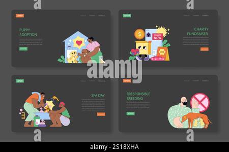 Il National Puppy Day celebra la gioia e l'amore che i cuccioli portano nelle nostre vite, promuovendo l'adozione dai rifugi. Questo giorno aumenta la consapevolezza sull'allevamento responsabile e sull'importanza di aiutare i cuccioli a trovare case amorevoli. Illustrazione vettoriale. Illustrazione Vettoriale